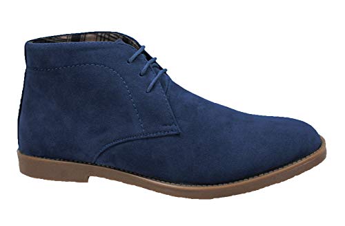 Zapatos Polacos Hombre Ante Calzado Inglés Casual Elegantes, B2 Azul, 42 EU