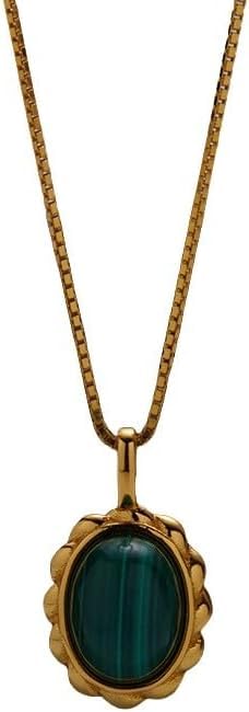 Pendentif ovale en malachite, le cadeau de bijoux délicats pour filles