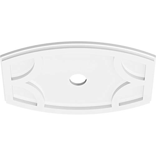 Image of Ekena Millwork CMP18X12KY-02000 Kailey Architectural Grade PVC Contemporary Urethane Ceiling Medallions 18 inchW x 12 inchH x 2 inchID x 9 3 /4 inchC x 1 inchP