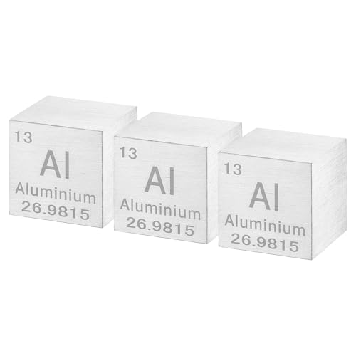 Image of uxcell 3 Pcs Aluminum, 1 Inch High Density Metal Element Metal Density for Chemical Elements Collection Science Education Experiment Application, Silver