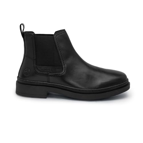 Image of Thomas Crick Men's Genuine Leather Mid-Top Chelsea Boots - Slip-On Ankle Boots with Pull Tab, Ortho Comfort in-Sock & Cleated Grip Outsole for Formal or Casual Wear