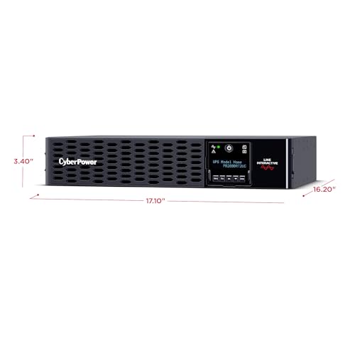 Image of CyberPower PR2000RT2UCN Smart App Sinewave UPS Battery Backup and Surge Protector, 2000VA /2000W, 8 Outlets, 2U Rack /Tower, Pre-Installed RMCARD205, Built-in Cloud Monitoring, UL Certified