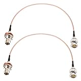 SUPERBAT 75 Ohm BNC Male to BNC Female Bulkhead Cable 12inch SDI Cable for HD-SDI 3G-SDI Recorder Camera Monitor Converter, SDI Video Cable 2-Pack
