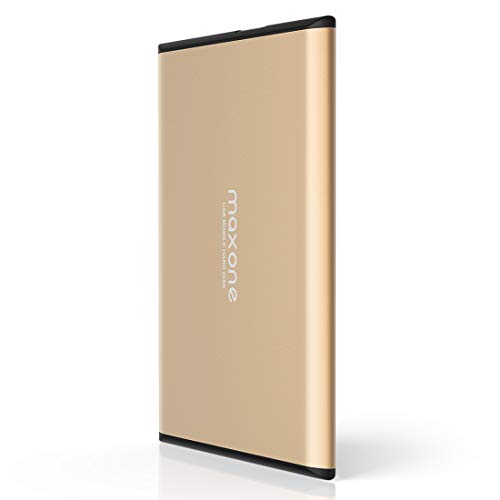 Image of Maxone 320GB Ultra Slim Portable External Hard Drive HDD USB 3.0 Compatible with PC, Laptop, Gold