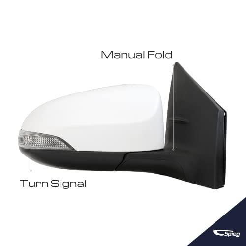 Spieg To1321295 Passenger Side Mirror Replacement For Toyota Corolla 2014-2019 Power Heated Manual Folding Turn Signal Light Ptm White 7 Pin Right (Rh) #TOP2