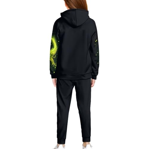 Girls 2 Piece Lounge Set Cute Casual Pullover Hoodie and Jogging Sweatpant 5-12 Y4