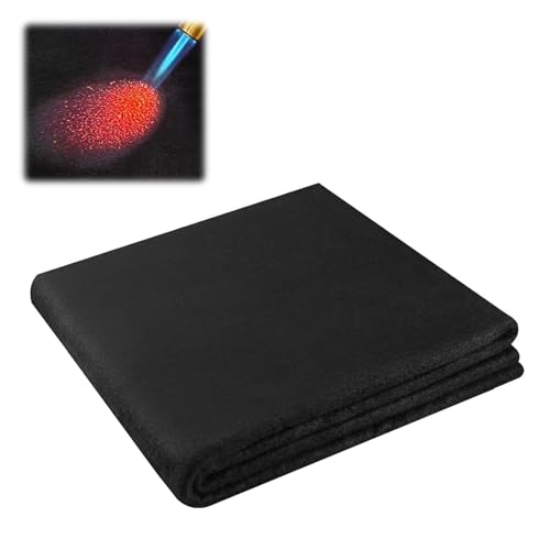 Hitzeschutzmatte feuerfest aus Carbonfilz – Feuerschutzmatte & feuerfeste Unterlage bis 982 °C für Grill, Schweißen, Ofen, Kamin & Feuerschale – 100 x 100 cm