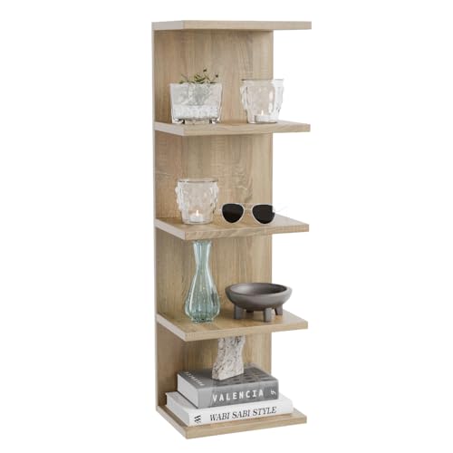 ComfortCove Estante de Pared, Librería para la Pared, Unidad Montada en la Pared, Unidades de Estantes, Estantes Flotantes, Librero, Estante para Dormitorio, Sala de Estar, Cocina, 5 estantes, Sonoma