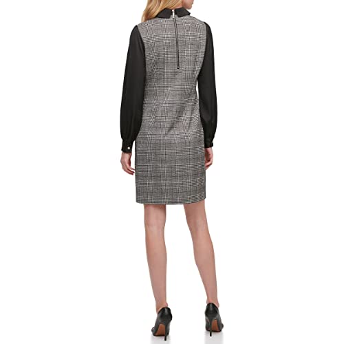 Image of Tommy Hilfiger Women's Long Sleeve Collared Peter Pan Shift Mini Dress
