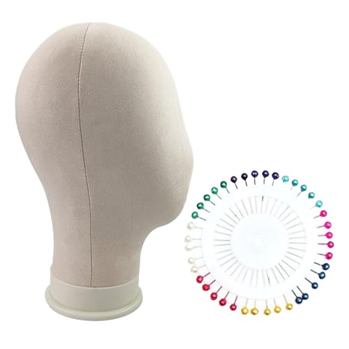 Tête de mannequin daim blanc 22 pouces avec base stable fixe