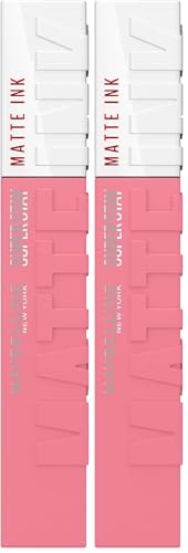 Maybelline New York, SuperStay Matte Ink, Pintalabios Mate de Larga Duración, Tono 10 - Dreamer, Rosa Claro (Paquete de 2)