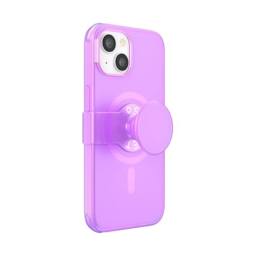 Image of PopSockets iPhone 14 Case with Phone Grip and Slide Compatible with MagSafe, Phone Case for iPhone 14, Wireless Charging Compatible - Pink Opalescent