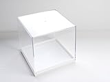 10er Pack Krantz transparente Dose / Box aus Plastik mit weißem Boden - 10 Stück; Edelsteindose, Acryl-Dose, Kunststoff - Box, Klarsicht-Schachtel