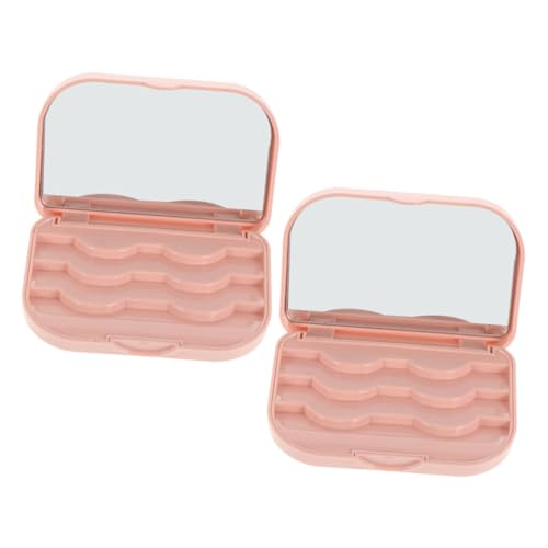 CTIRCHIU 2個 三対装化繊磁性 ク 収納ボックス 旅行用ミラー付軽量耐久型コスメ収納コン 化粧品ケース