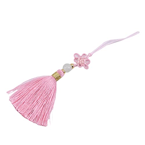 2 Borlas de flecos con perlas rosa para decorar cortinas de forma rápida 2