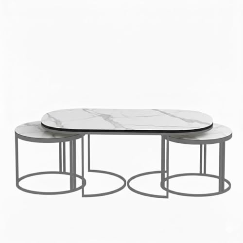 Image of Coffee Table Centre Table (Gry White, 3IN1)