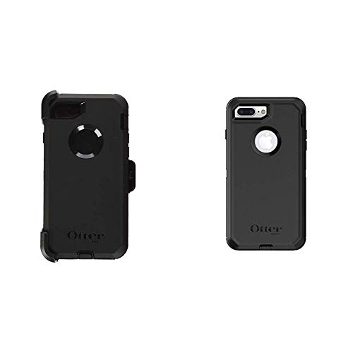 OtterBox Defender Series Case for iPhone 8 & iPhone 7 (Not Plus) - Frustration Free Packaging - Black & Defender Series Case for iPhone 8 Plus & iPhone 7 Plus (Only) - Retail Packaging - Black