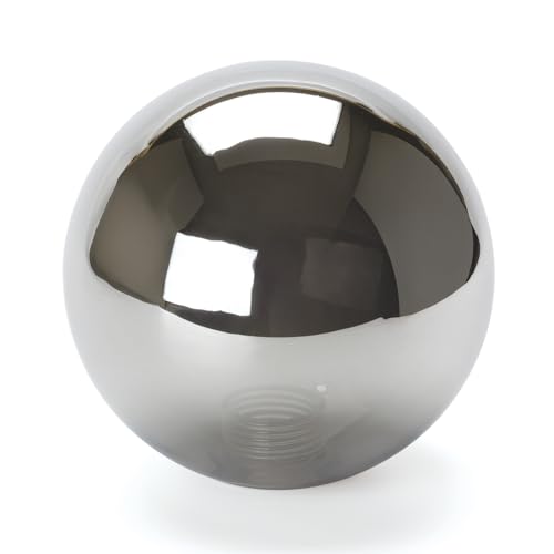 ORION LIGHTSTYLE Paralume in vetro per lampada G9 con filettatura interna, 10 cm, foro di ricambio 22 mm, cromato a specchio, fumo, grigio