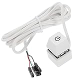 Loigohon パソコン用外部電源スイッチ 白 – コンピュータケース対応 ボタン交換タイプ 長ケーブルで簡単操作
