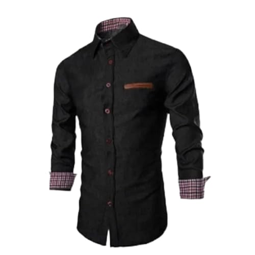 Chemise habillée en jean homme coupe ajustée à manches longues