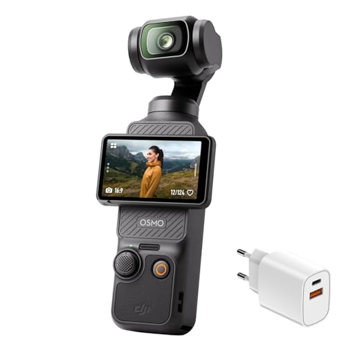 DJI Osmo Pocket 3 + Mic 2 Combo - Fotocamera Vlog 4K/120fps, Sensore 1'', Stabilizzazione 3 Assi, Schermo 2'' Touch | Con Microfono Wireless E Custodia