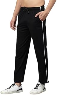Crawling Monster Men’s Cotton Regular Fit Track Pants with Side Pockets | Comfortable Casual Bottoms for Gym, Home & Trave... Price In India