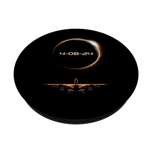 Totality Solar Eclipse America April 8 2024 Astromony USA PopSockets Swappable PopGrip, Black - Image 2