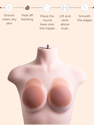 Image of UNDERNEAT Women Reusable Breast Lift Bunny Ups 2.O Skin-Friendly | Seamless and Invisible | Advanced Nipple Pasties | Washable Nipple Covers for Women | Strapless Breast Covers for Backless