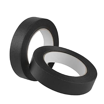 Lichamp 2 Pack Black Painters Tape 1 inch, Black Masking Tape 1 inch x 55 Yards x 2 Rolls (110 Total Yards)