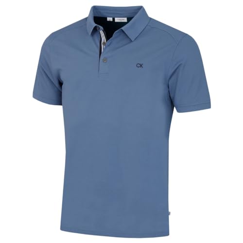 Calvin Klein Mens Campus Sport Golf Polo Shirt - Denim Blue Sport - L