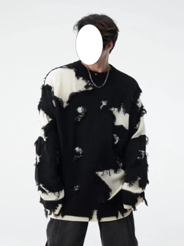 Gothic Sweater Emo Sweater Y2k Star Womens Men Punk Loose Oversized Ripped Pullover Knit Sweaters Emo Cloth Gothic Clothes2