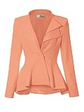 Women Super Comfy Ponte Office Blazer JK43864 1073T Peach 3X