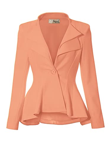 Women Super Comfy Ponte Office Blazer Jk43864 1073T Peach 3X #TOP6