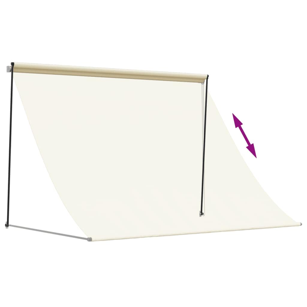 Tenda da Sole Retrattile in Tessuto Crema 200x150 cm con Telaio in Acciaio Antracite per Esterni Patio Balcone Veranda Protezione UV e Ombra