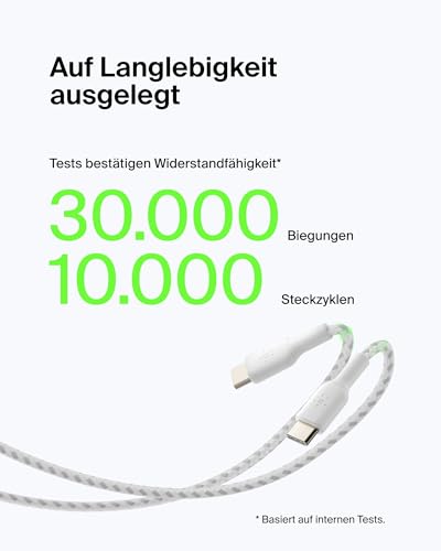 Belkin BoostCharge geflochtenes USB-C-Ladekabel, USB-C-/USB-Kabel, USB-Typ-C-Kabel für Geräte wie iPhone 16, iPhone 15, Samsung Galaxy S24… – Ansicht 4