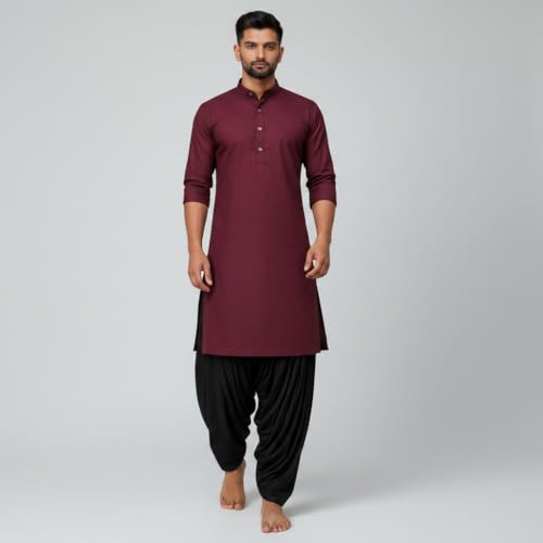 Image of Mens Pure Coton Kurta Dhoti Set | Traditional Ethnic Wear for Festive & Wedding Men's Cotton Kurta with Dhoti Set | Comfortable Ethnic Traditional Outfit Stylish Men's Cotton Kurta Dhoti Set.
