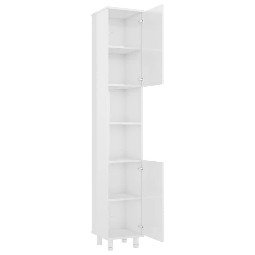Home Garden Mobile Bagno Bianco Lucido 30x30x179 cm Legno Ingegnerizzato