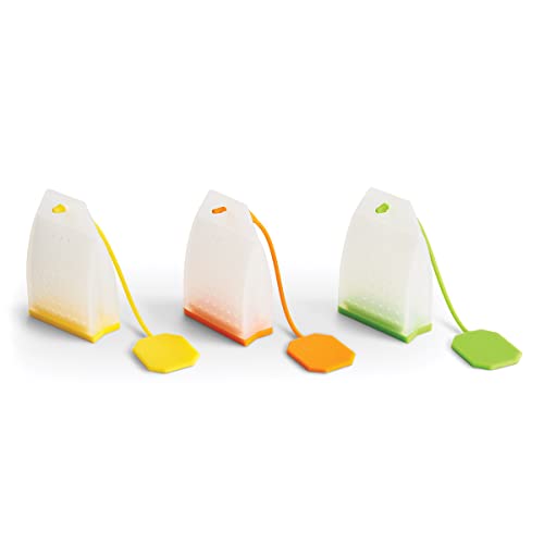 HIC Kitchen Silicone Tea Bag Infuser Set, Silicone, Set of