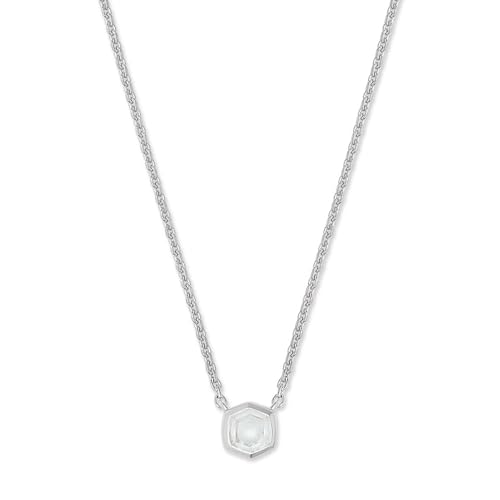 Kendra Scott Davie Pendant Necklace in Sterling Silver, Fine Jewelry for Women, Rock Crystal