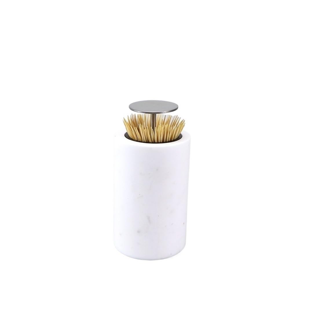 AYCDL Toothpick Dispenser Marble Toothpick Holder Toothpick Box Automatic Pop-up Push-type Home Use Toothpicks For Appetizers,1