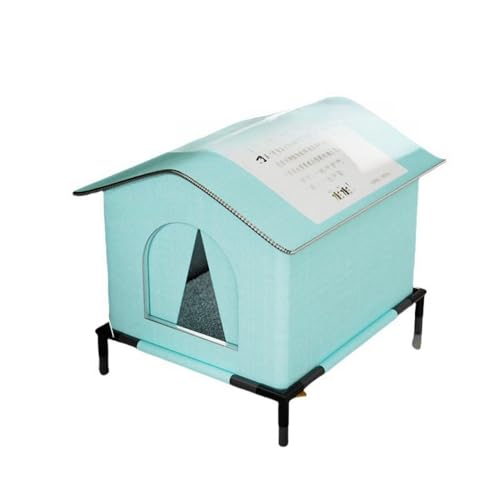 CokBlu 暖房付き猫ハウス - 冬用屋外猫小屋 |耐候性の野良猫シェルター |冬の猫ハウス |屋外野良猫ハウス |猫の外の密閉型ペットテント |複数の猫のための断熱キャットハウス 傾斜した屋根とPVCトップカバーで作られており 暖かくて思いやりのある冬