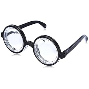 Boland 00371 – Bril Nerd, zwart, bril met jampotglazen, sympathieke nerd, nerdy specialist, buitenbeentje, carnaval…