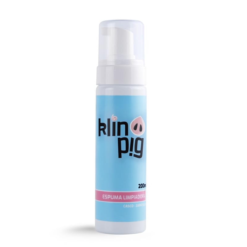 KLINPIG - Espuma Limpiadora 200 ml, para Limpiar Cascos y Zapatillas de Ciclismo, Espuma Instántane, Elimina Polvo y Suciedad, para Todo Tipo de Materiales, Producto Biodegradable