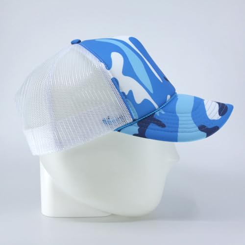 Image of The Vintage Year High Crown Foam Mesh Camouflage Trucker Hat Baseball Cap