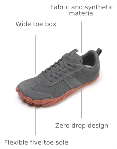 Image of UBFEN Womens Barefoot Shoes Mens Wide Toe Box Zero Drop Minimalist Sneakers | Laces Up, Lightweight, Breathable, Comfortable, Suitable for Walking, Travel, Light Hiking, Trail Running, Tennis, Daily Wear