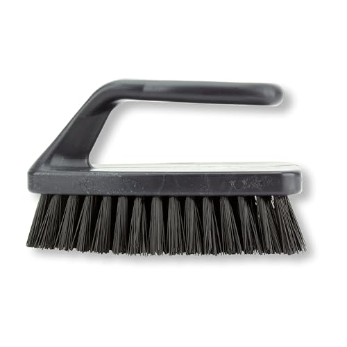 Image of SPARTA Scrub Brush with Iron Shaped Handle and Stiff Bristles, Heavy Duty Scrubber Brush for Kitchen, Bathroom, Shower, Tile, Sink, Carpet and Bakepans, Polypropylene, 6 Inches, Black, (Pack of 6)