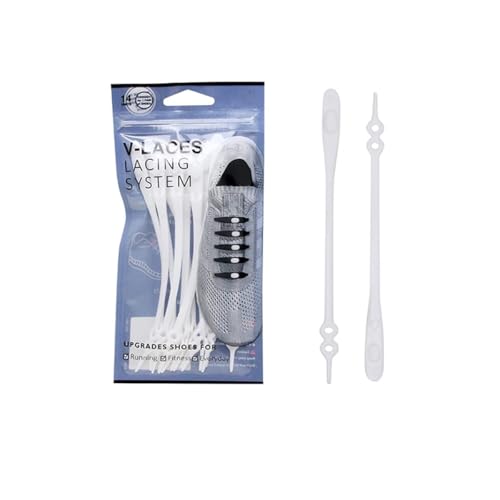 Cordões redondos de silicone para sapatos da moda, 14 unidades, cordões de silicone para homens e mulheres, cordões de arco-íris, branco, tamanho único, Branco