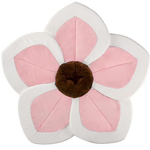 Image of Baby Bath - Flower Baby Bath Pad Infant Bathtub Mat for Bathtub Tub Sink (Pinkwhite)