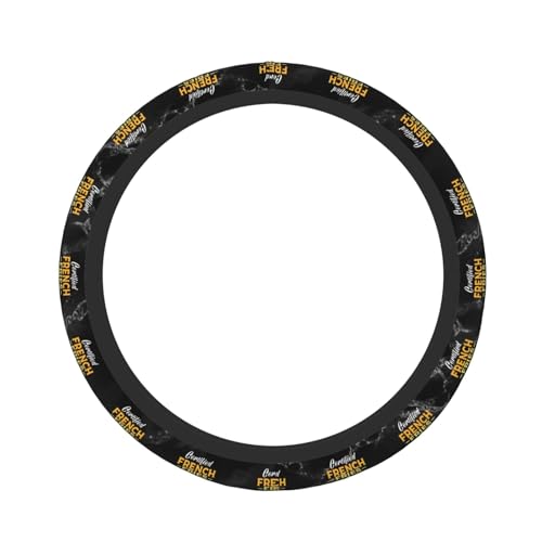 Certified French Fries Expert Fast Food Lover Thick Elastic Steering Wheel Cover 15 Inch 38cm Soft Non Slip Grip for Car SUV