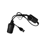 Suvnie USB to Cigarette Lighter Socket, 23.62'' 5V USB A Male to 12V Car Cigarette Lighter Socket Female Converter Cable, Power Adapter Cable for Car Driving Recorder GPS E-Dog